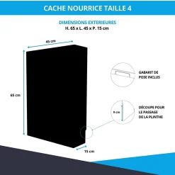 Atole Cache-Tube De Plomberie-Cache nourrice plomberie en acier Noir - Largeur fixe - Taille 4 : 650 x 450 x 150 mm