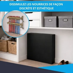 Atole Cache-Tube De Plomberie-Cache nourrice plomberie en acier Noir - Largeur fixe - Taille 4 : 650 x 450 x 150 mm
