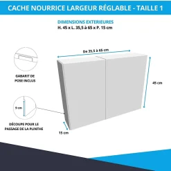 Atole Cache-Tube De Plomberie-Cache nourrice plomberie en acier Blanc - Largeur réglable - Taille 1