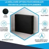 Atole Cache nourrice plomberie en acier Noir - Largeur fixe - Taille 5 : 650 x 650 x 150 mm
