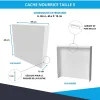 Atole Cache-Tube De Plomberie-Cache nourrice plomberie en acier Blanc - Largeur fixe - Taille 5 : 650 x 650 x 150 mm