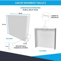 Atole Cache-Tube De Plomberie-Cache nourrice plomberie en acier Blanc - Largeur fixe - Taille 5 : 650 x 650 x 150 mm