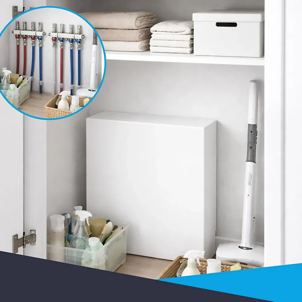 Atole Cache nourrice plomberie en acier Blanc - Largeur fixe - Taille 4 : 640 x 450 x 150 mm