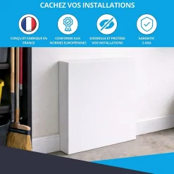 Atole Cache nourrice plomberie en acier Blanc - Largeur fixe - Taille 4 : 640 x 450 x 150 mm