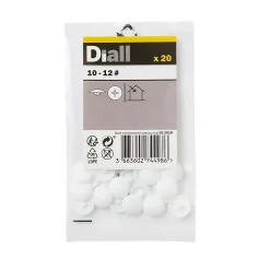 Diall Cache-vis blanc ø10-12 mm - 20 pièces