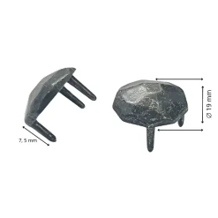 Secury-T Cache-vis martelé 3 griffes - En zamac gris / vieil argent