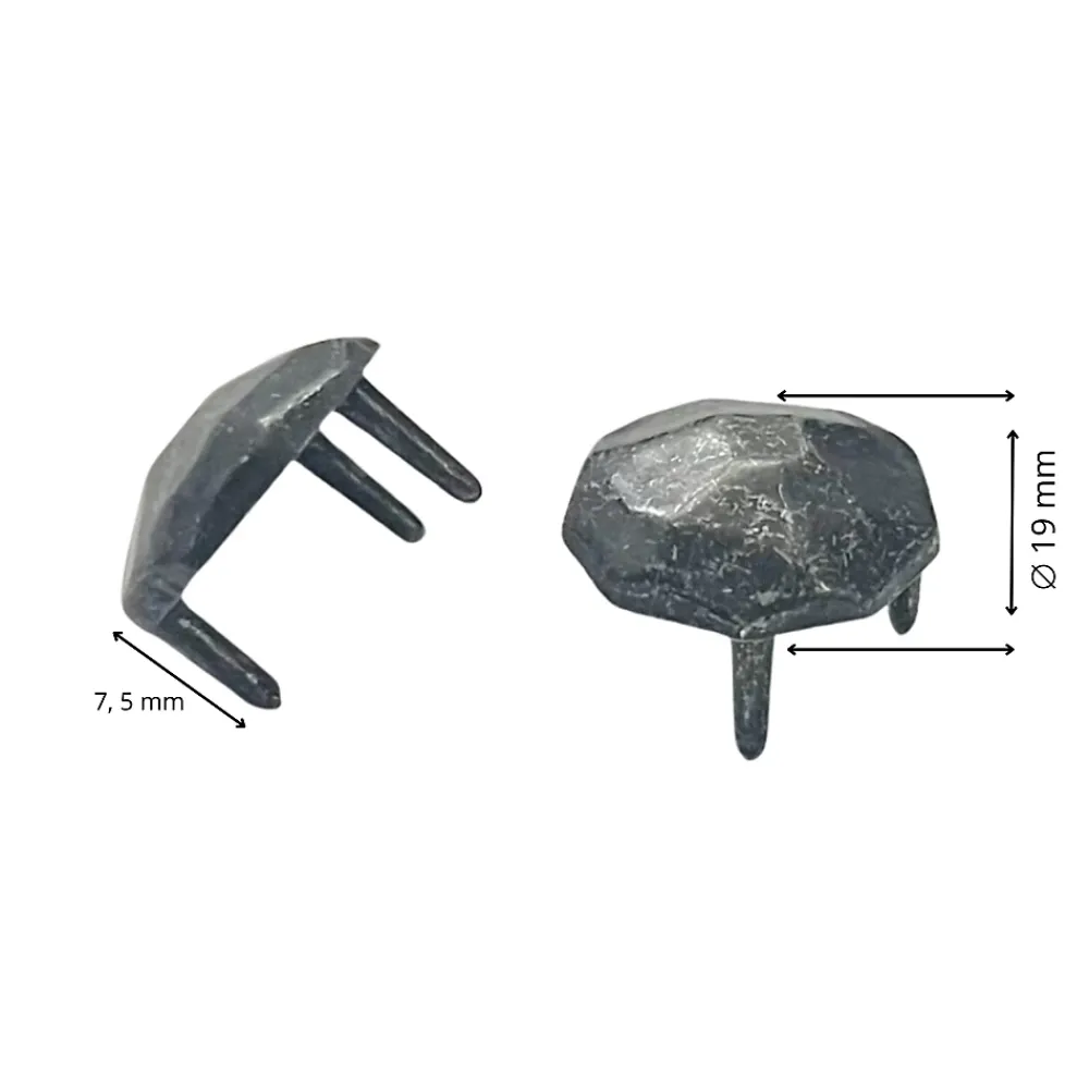 Secury-T Cache-vis martelé 3 griffes - En zamac gris / vieil argent