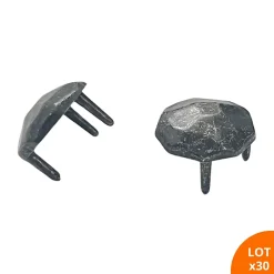 Secury-T Cache-vis martelé 3 griffes - En zamac gris / vieil argent
