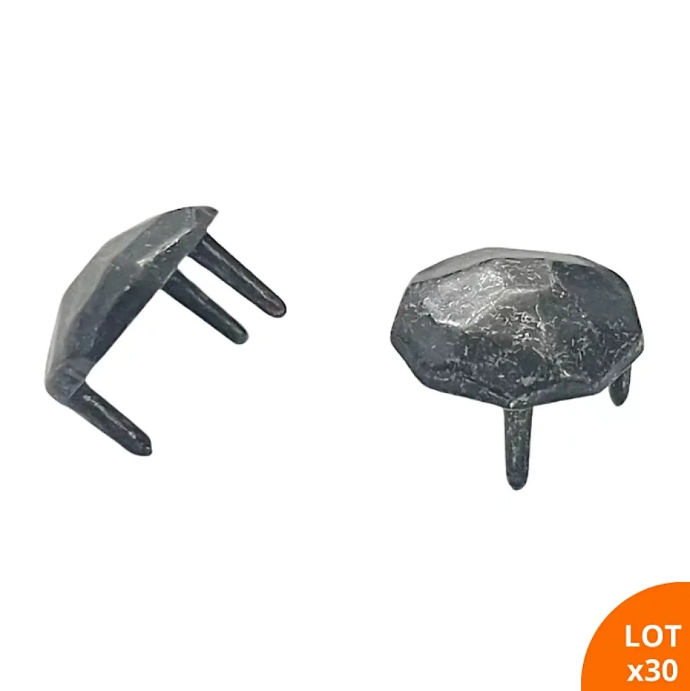Secury-T Cache-vis martelé 3 griffes - En zamac gris / vieil argent