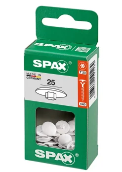 Spax France Cache-vis vis T20 blanc ø12 mm - 25 pièces