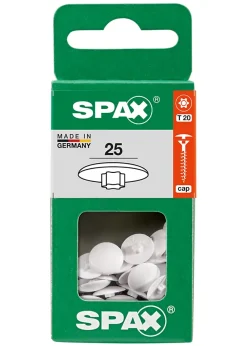 Spax France Cache-vis vis T20 blanc ø12 mm - 25 pièces