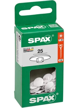 Spax France Cache-vis vis T20 blanc ø12 mm - 25 pièces