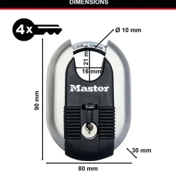 Master Lock Cadenas Acier inoxydable Excell 60 x 87 mm
