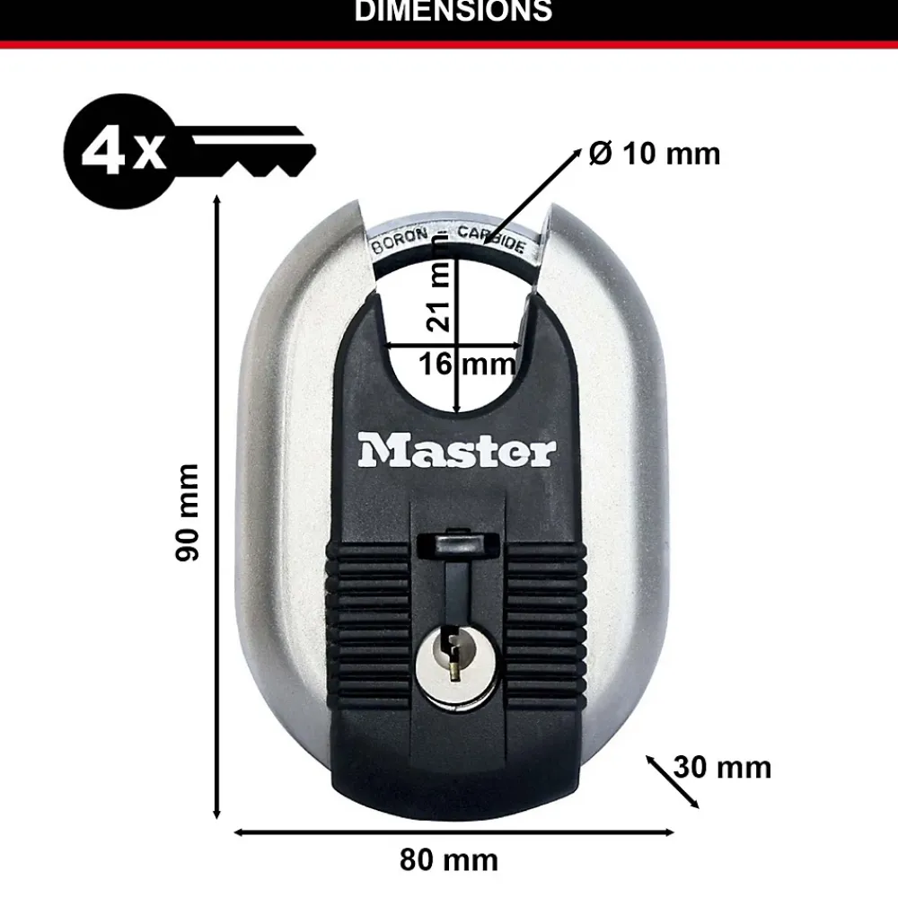 Master Lock Cadenas Acier inoxydable Excell 60 x 87 mm