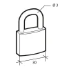 Serruprix Cadenas BASIC à clé, base 30 mm, anse acier, 2 clés -