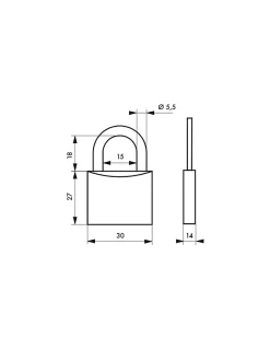 Thirard Cadenas, Antivol-Cadenas à clé Better World, acier, intérieur, anse acier, 30mm, 3 clés -