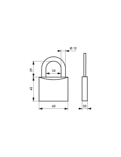 Thirard Cadenas, Antivol-Cadenas à clé Cinox, inox, extérieur, anse inox, 60mm, 3 clés -