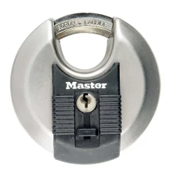 Master Lock Cadenas, Antivol-Cadenas à clé Excell M40EURD disque en acier inoxydable Ø70 mm hauteur de l'anse 16 mm