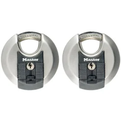 Master Lock Cadenas à clé Excell M40EURT disque en acier inoxydable Ø. 70 mm hauteur de l'anse 16 mm vendu par 2