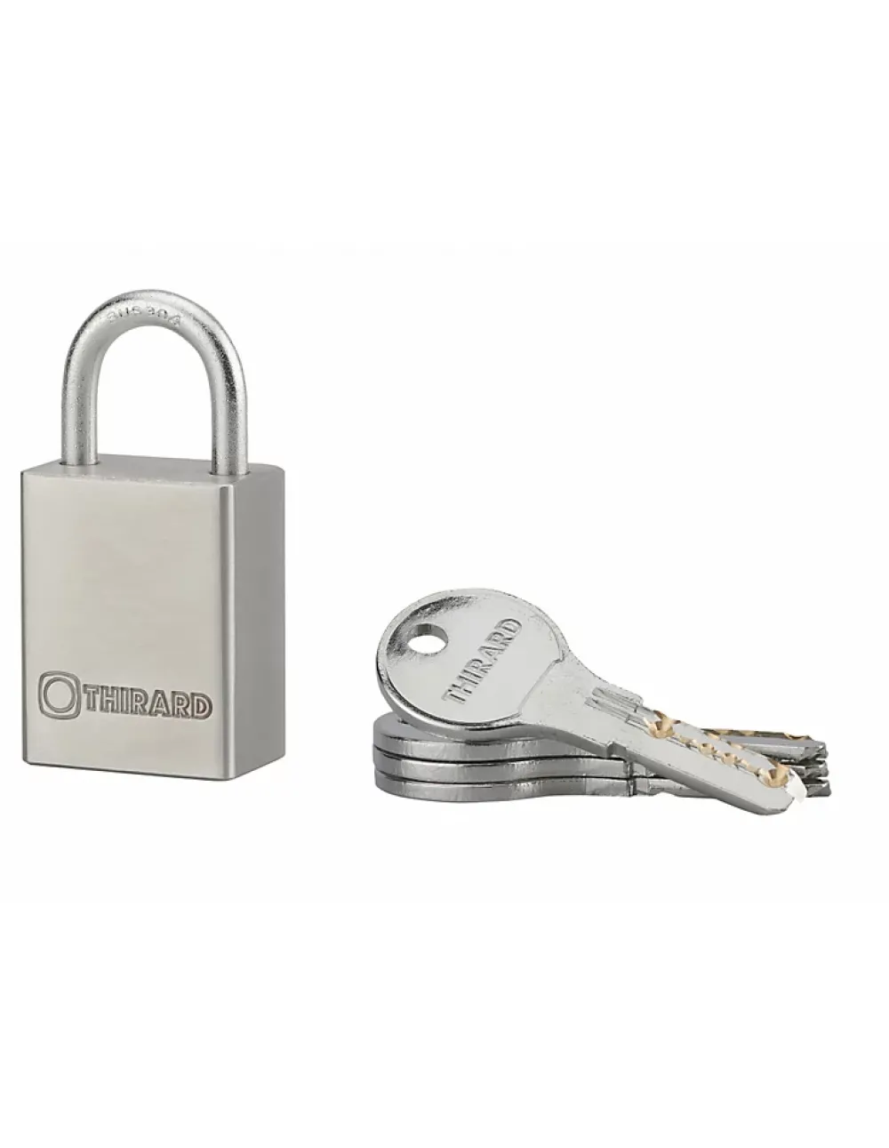 Thirard Cadenas à clé Rinox, inox, extérieur, anse inox, 30mm, 4 clés -