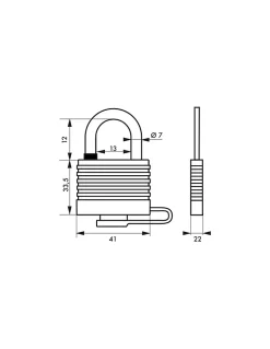 Thirard Cadenas, Antivol-Cadenas à clé Sea Line UNIKEY (achetez-en plusieurs, ouvrez avec la même clé), 35mm, 2 clés -