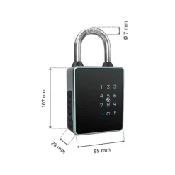 LOCKY Serrure Et Gâche Électrique-Cadenas à code et badge connecté pad - code, badge, bluetooth, et clé de secours