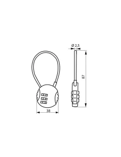 Thirard Cadenas, Antivol-Cadenas à combinaison Fantasy Rond, 3 chiffres, intérieur, cable acier -