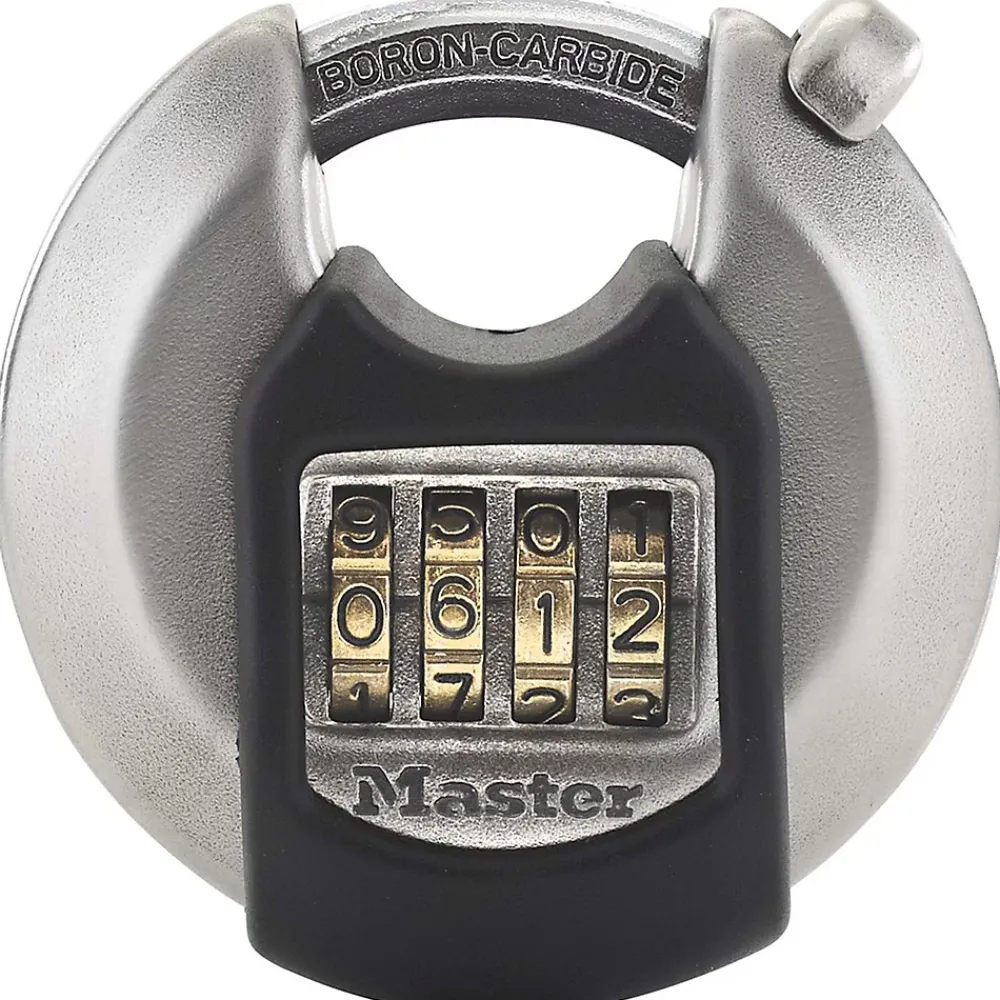 Master Lock Cadenas, Antivol-Cadenas à combinaison Excell M40EURDNUM disque en zinc Ø70 mm hauteur de l'anse 16 mm