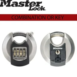 Master Lock Cadenas, Antivol-Cadenas à combinaison Excell M40EURDNUM disque en zinc Ø70 mm hauteur de l'anse 16 mm