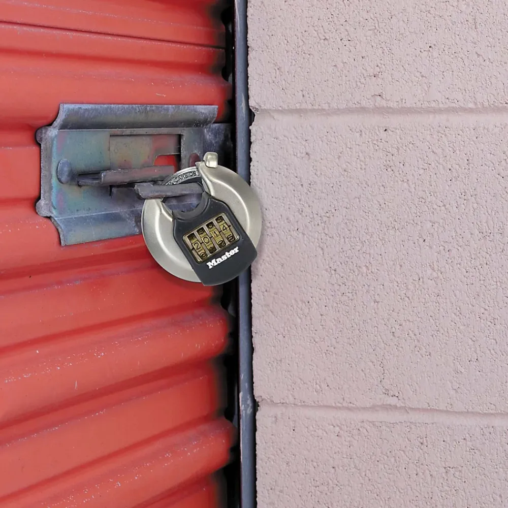 Master Lock Cadenas, Antivol-Cadenas à combinaison Excell M40EURDNUM disque en zinc Ø70 mm hauteur de l'anse 16 mm