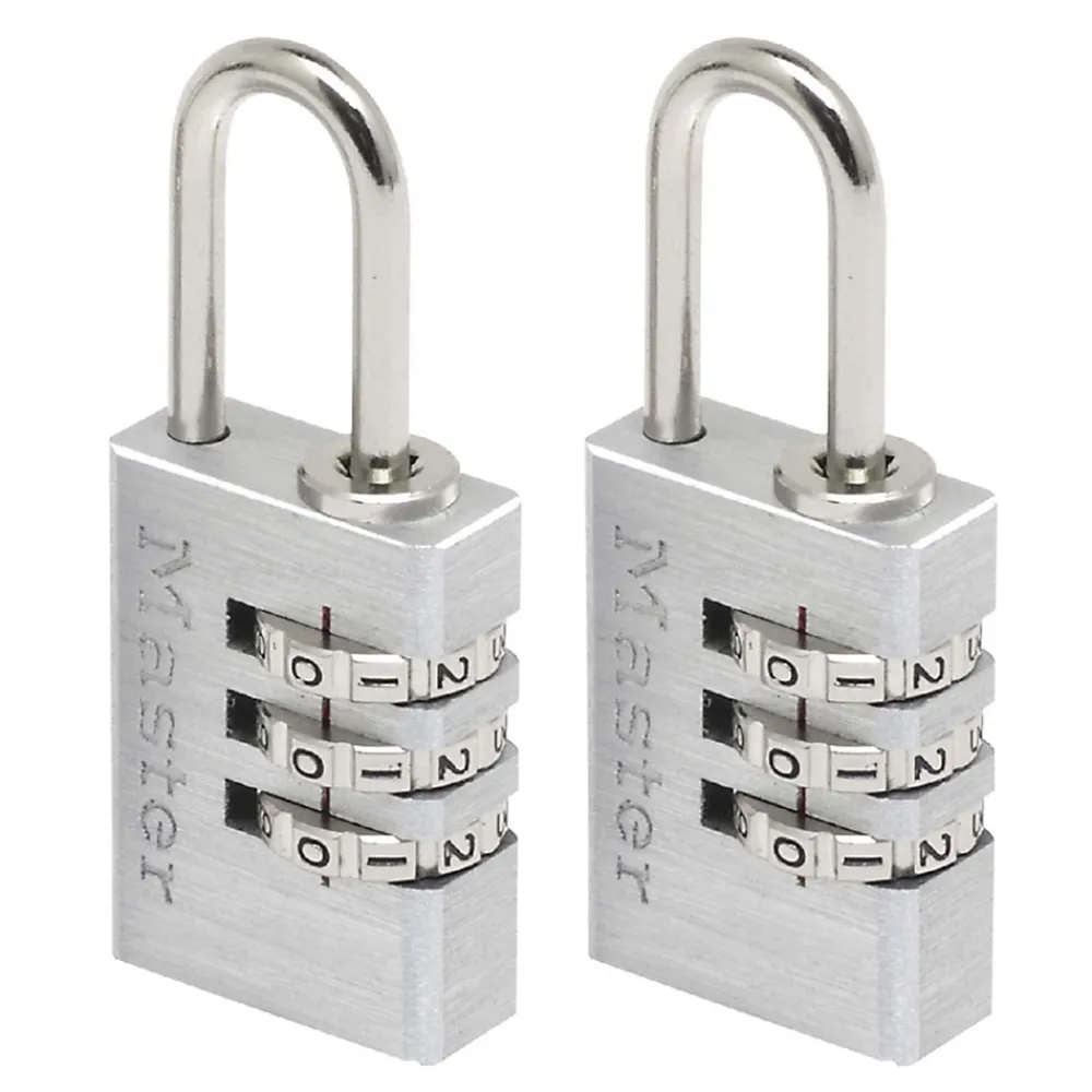 Master Lock Cadenas, Antivol-Cadenas à combinaison 7620EURT aluminium l.20 mm hauteur de l'anse 21 mm vendu par 2