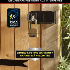 Master Lock Cadenas, Antivol-Cadenas Haute Sécurité Combinaison Zinc Anse XL Extérieur M175EURDLH