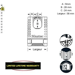 Master Lock Cadenas, Antivol-Cadenas Inox Excell Marine 56 mm