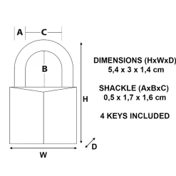 Master Lock Cadenas, Antivol-Cadenas laiton acier cémenté 30mm