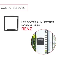 Renz Cadre D'Encastrement Pour Boîte Aux Lettres-Cadre d'encastrement Noir Sablé RAL 2100 MS