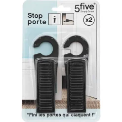 5Five Arrêt De Porte-2 cales-porte plastique - Noir-