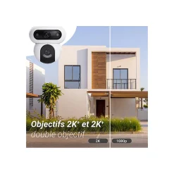 Ezviz Caméra De Surveillance-Caméra de surveillance exterieure motorisee double optique H90 2K