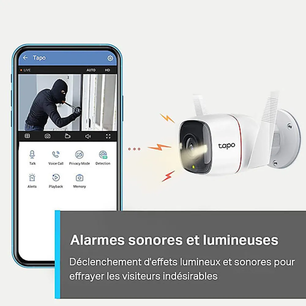 TP-Link Caméra De Surveillance-Caméra de vidéosurveillance extérieure connectée Tapo C320WS 2K HD