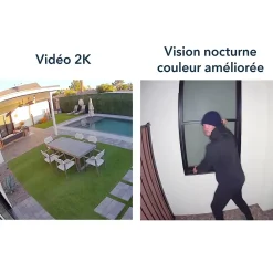 Arlo Caméra De Surveillance-Caméra de vidéosurveillance sans fil Floodlight Pro3 2K blanche