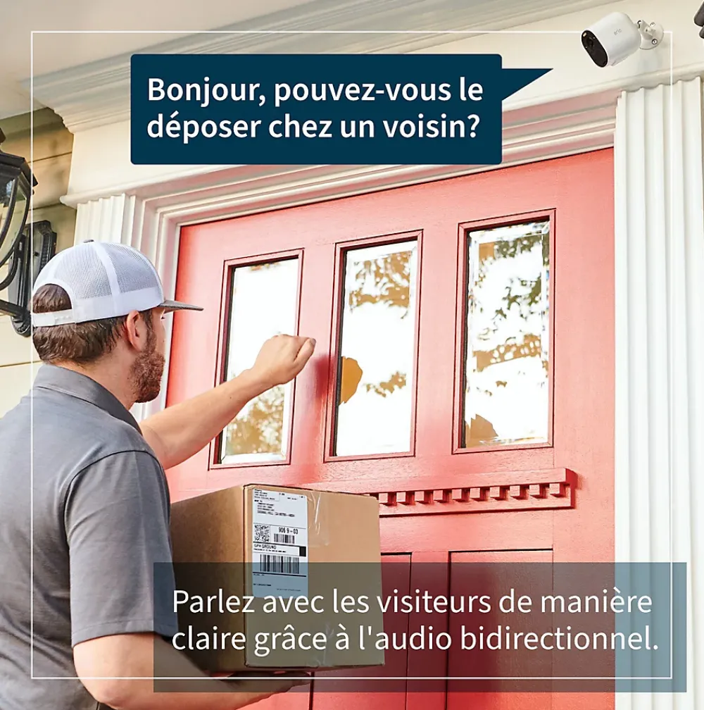 Arlo Caméra De Surveillance-Caméra de vidéosurveillance sans fil Essential Spotlight 1080p blanche