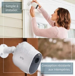 Arlo Caméra De Surveillance-Caméra de vidéosurveillance sans fil Essential Spotlight 1080p blanche