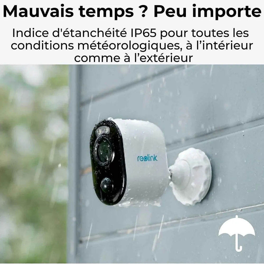 Reolink Caméra De Surveillance-Caméra extérieure - - ARGUS B310 - 3MP, Vision nocturne, Panneau solaire inclus