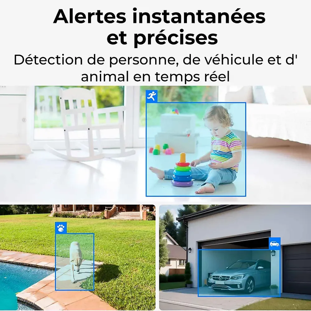 Reolink Caméra De Surveillance-Caméra extérieure - - ARGUS B310 - 3MP, Vision nocturne, Panneau solaire inclus