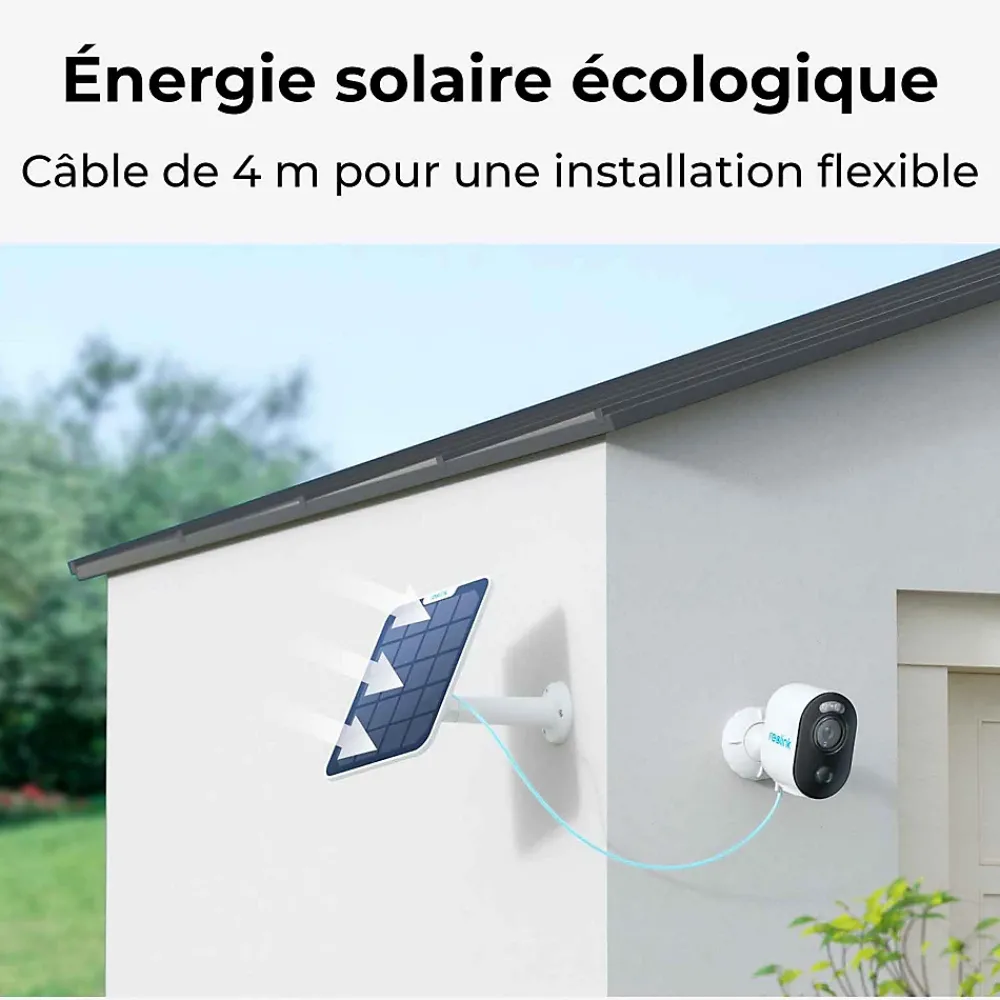Reolink Caméra De Surveillance-Caméra extérieure - - ARGUS B310 - 3MP, Vision nocturne, Panneau solaire inclus