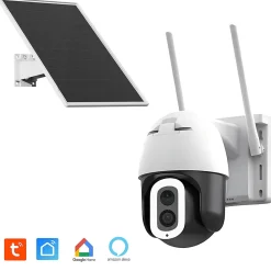 Kyf Caméra IP Extérieure Motorisée 4MP Ultra HD Solaire Autonome avec Éclairage LED 800 lm et WiFi Dual Band