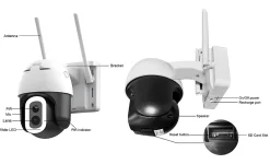 Kyf Caméra IP Extérieure Motorisée 4MP Ultra HD Solaire Autonome avec Éclairage LED 800 lm et WiFi Dual Band