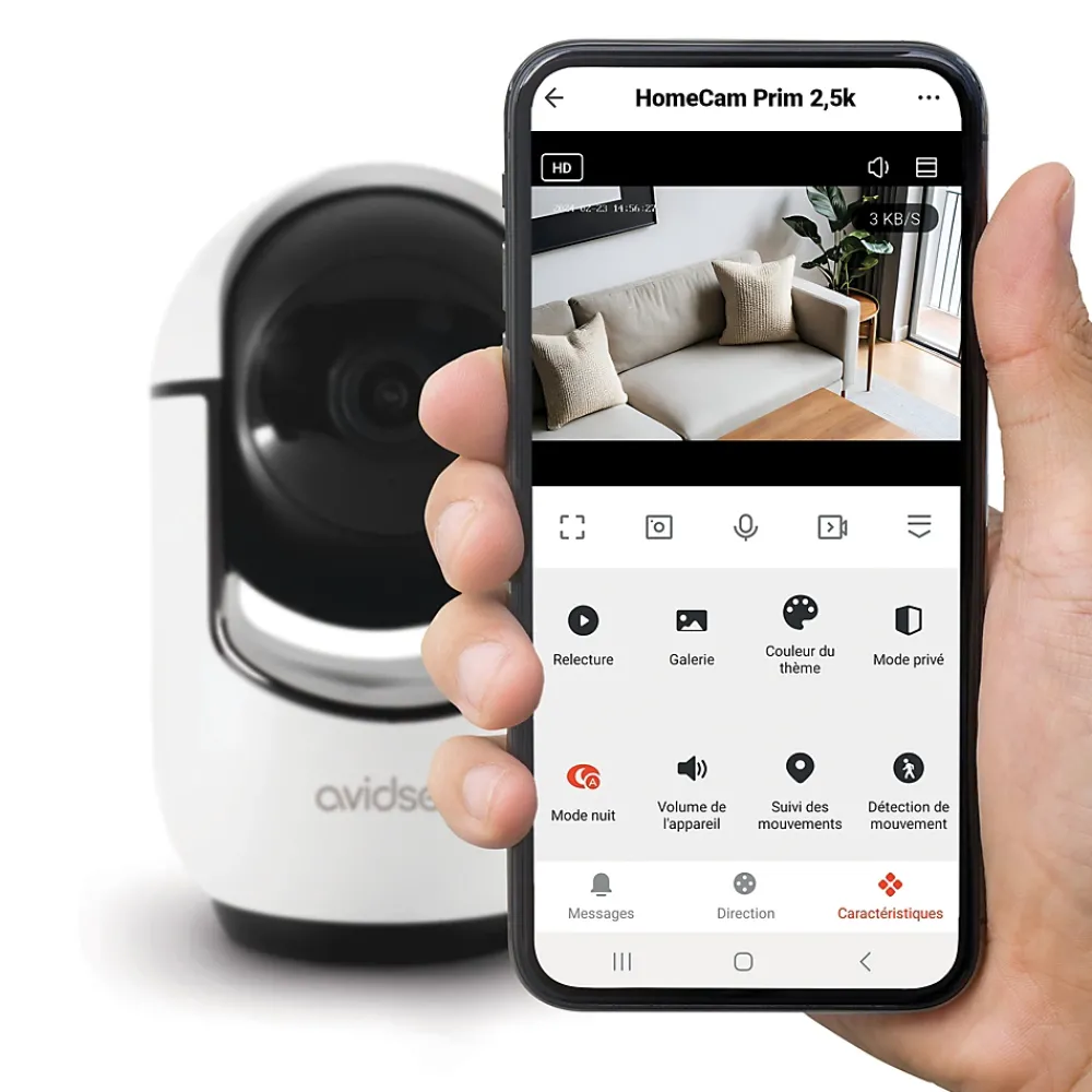 Avidsen Caméra De Surveillance-Caméra IP intérieure motorisée HomeCam Prim 2,5 K - - 127158
