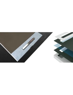 Karag Evacuation De Douche-Caniveau de douche BOARD FRAMELESS 120x120 cm-Acier inoxydable--55 --Acier inoxydable