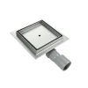 Saniverre Caniveau de douche à carreler carré CIREA 20 x 20 cm, siphon anti-odeurs, drainage 36l/min, hauteur réglable