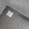 Saniverre Caniveau de douche carré inox CARA 25 x 25 cm avec siphon anti-odeurs, drainage 36l/min, hauteur réglable